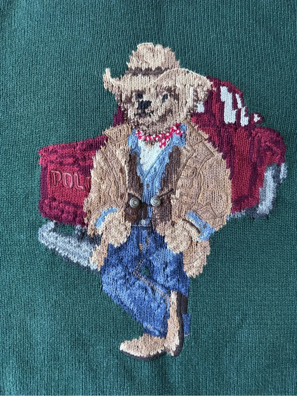 Polo by Ralph Lauren Forest Green Bear Crewneck Sweater